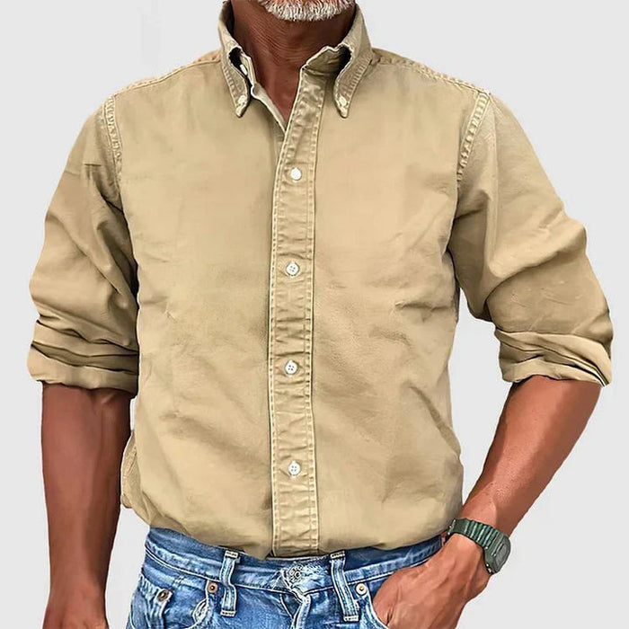 Men's Button-Down Shirt Long Sleeve Collared