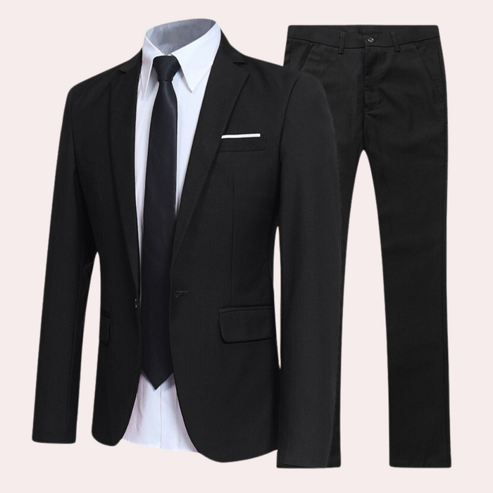 Men's Slim Fit Suit Two-Piece Blazer and Trousers